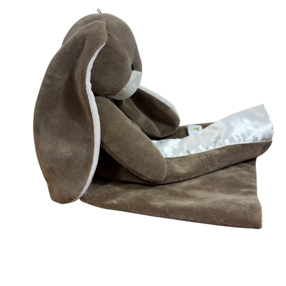 Bunnies By The Bay Bunny Nibble Buddy Blanket‎ Brown Lovey Security Plush 104456 - Picture 3 of 9